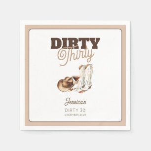 Dirty Thirty Cocktail Western 30th Birthday Party Napkin