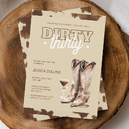 Dirty Thirty Country Western 30th Birthday Party Invitation