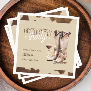Dirty Thirty Country Western 30th Birthday Party Napkin