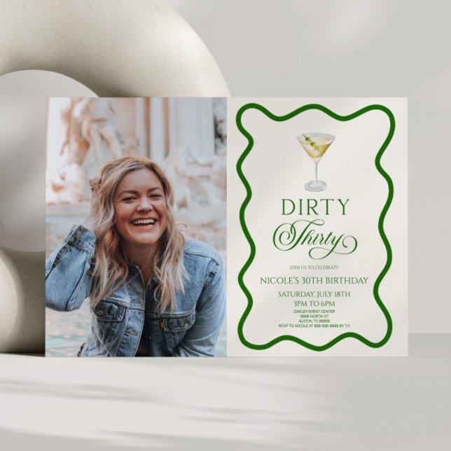 Dirty Thirty Dirty Martini 30th Birthday Party Invitation (Creator Uploaded)