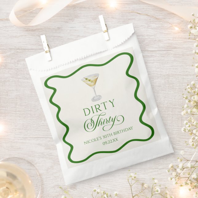 Dirty Thirty Dirty Martini Birthday Party Favour Bag (Clipped)