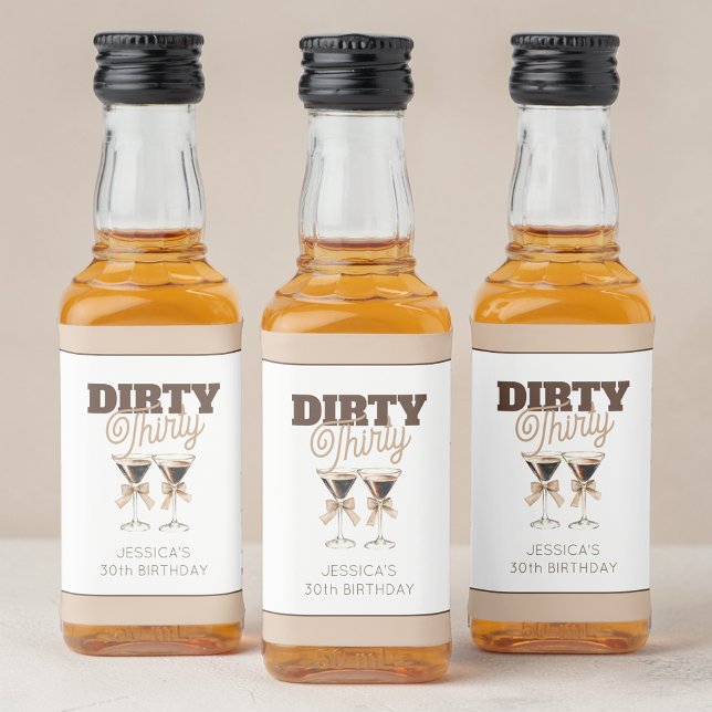 Dirty Thirty Espresso Martini 30th Birthday Party Liquor Bottle Label (Dirty Thirty Espresso Martini 30th Birthday Party Liquor Bottle Label)