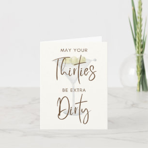 Dirty Thirty Martini Birthday Card
