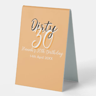 Dirty thirty orange white simple retro birthday ad