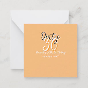 Dirty thirty orange white simple retro birthday ad card