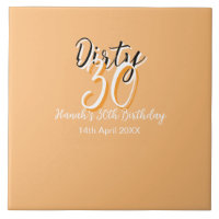 Dirty thirty orange white simple retro birthday ad
