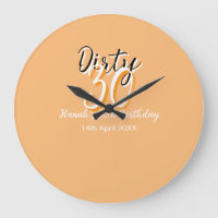 Dirty thirty orange white simple retro birthday ad