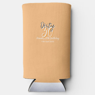 Dirty thirty orange white simple retro birthday ad seltzer can cooler