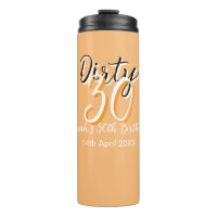 Dirty thirty orange white simple retro birthday ad
