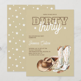 Dirty Thirty Rustic Country 30th Birthday Party Invitation