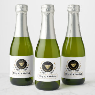 Dirty & Thriving Martini Birthday Customisable De Sparkling Wine Label