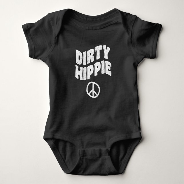 Dirty Vintage Hippie Baby Bodysuit (Front)