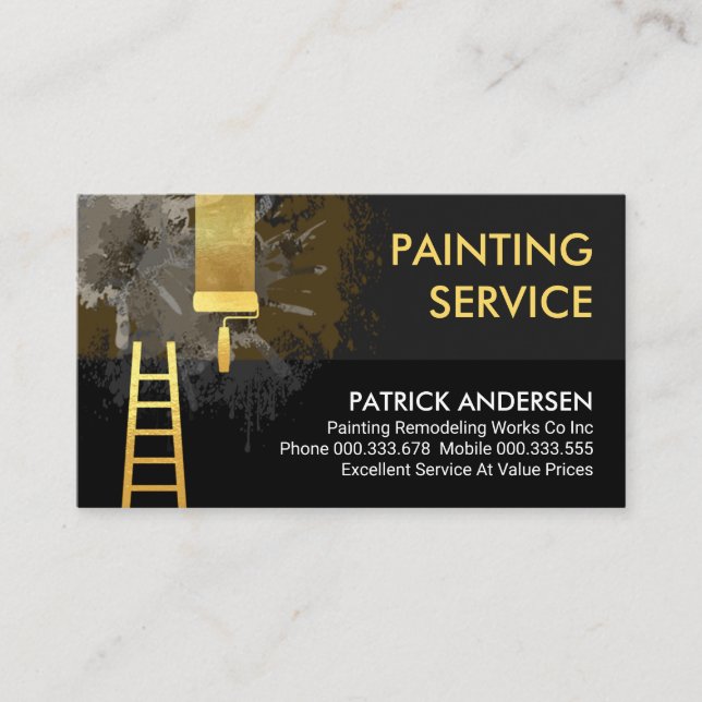 Dirty Walls Paint Splatter Home Repair Business Card (Front)