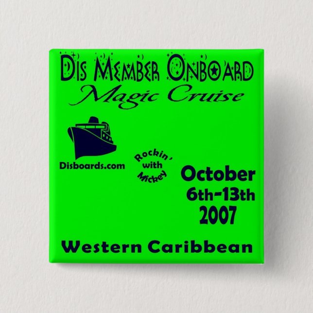 dis boards pin13B 15 Cm Square Badge (Front)