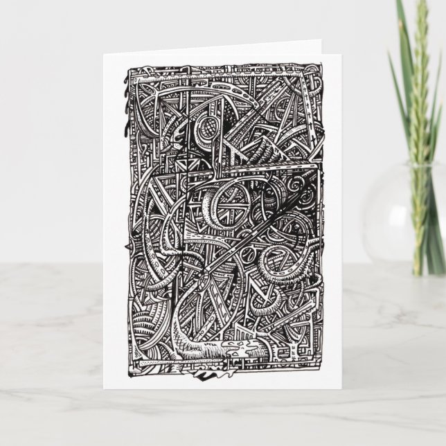 Dis-junction, ink drawing card (Front)