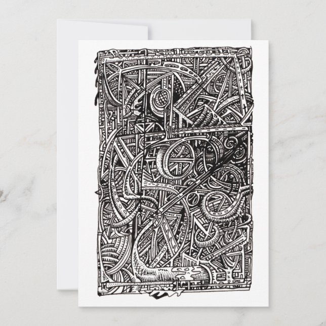 Dis-junction, Ink drawing Flat Card (Front)