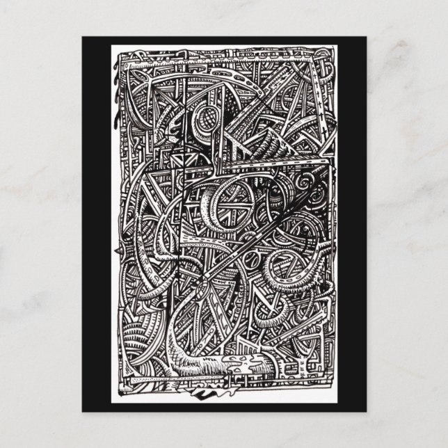 Dis-junction, Ink drawing Postcard (Front)