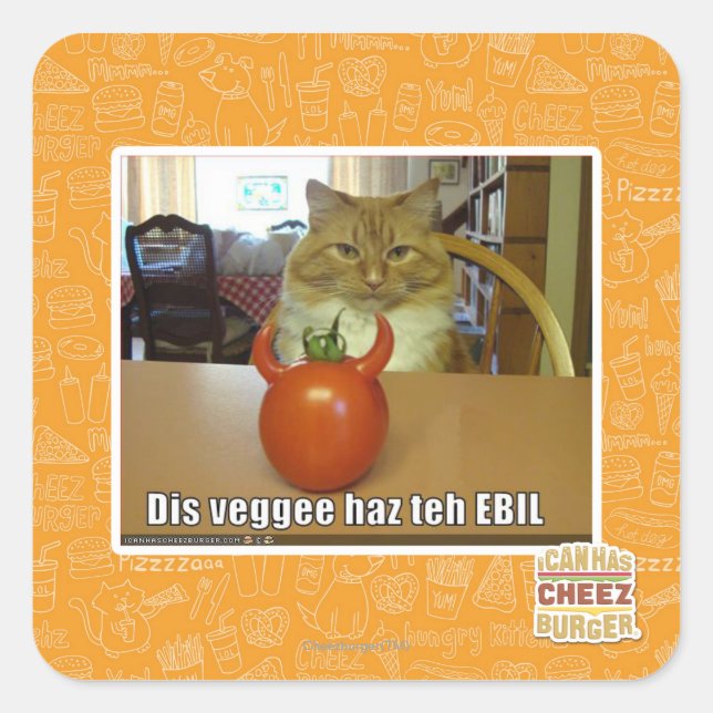 Dis veggee haz the EBIL Square Sticker (Front)