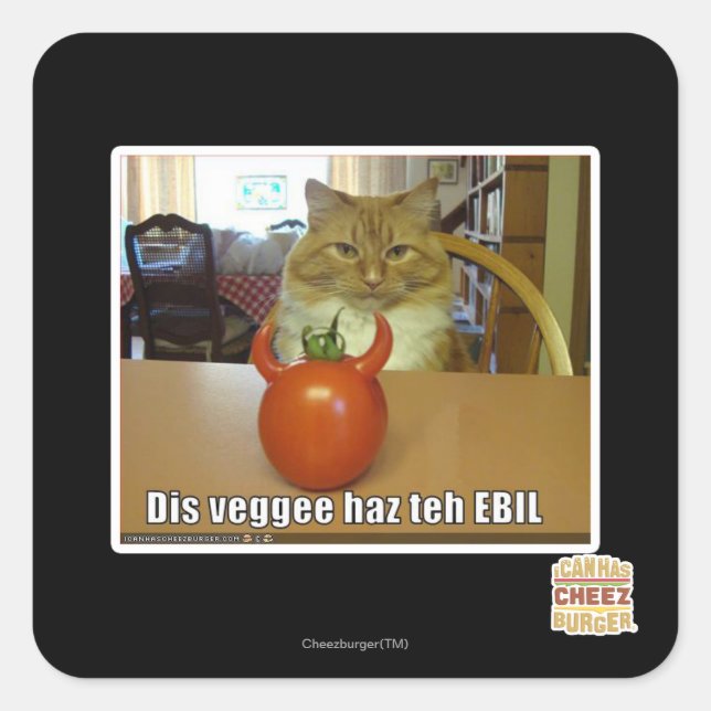 Dis veggee haz the EBIL Square Sticker (Front)