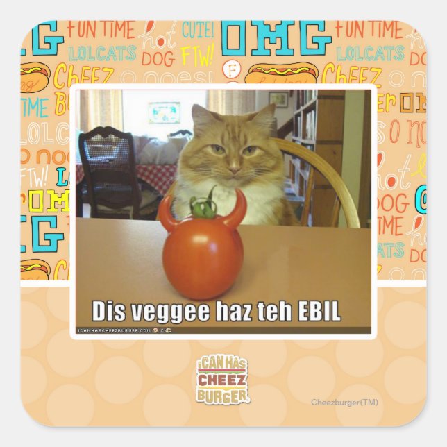 Dis veggee haz the EBIL Square Sticker (Front)
