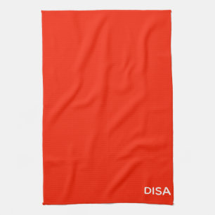 Disa Red colour name Tea Towel