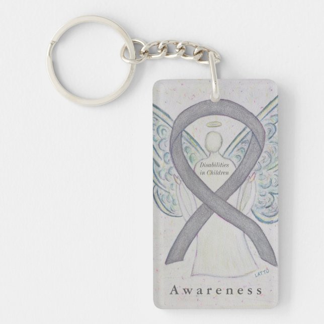 Disabilities in Children Awareness Ribbon Keychain (Front)