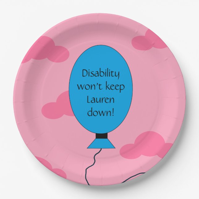 Disability and Confidence: Pink  Paper Plate (Front)
