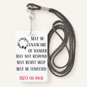 Disability Awareness Badge with lanyard ID Badge