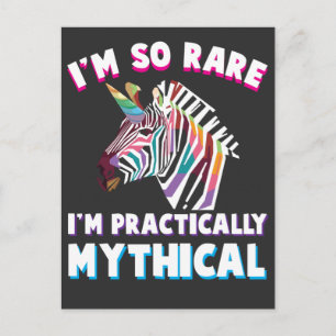 Disability Handicap Colourful Zebra Unicorn Postcard