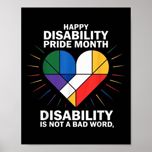 Disability Is Not A Bad Word Disability Pride Flag Poster (Front)