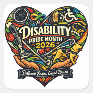 Disability Pride 2026 Heart Sticker