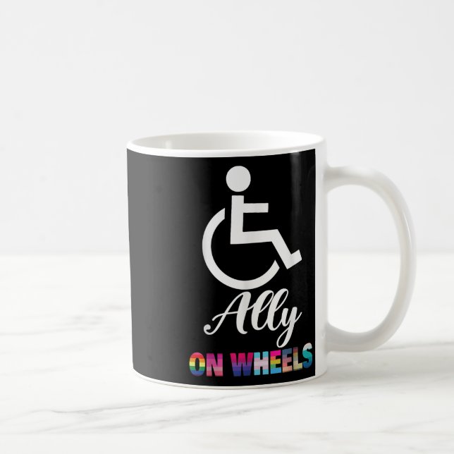 Disability Pride Awareness Funny Ally On Wheels Wh Coffee Mug (Right)