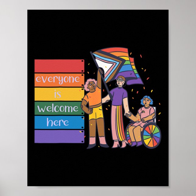 Disability Pride Everyone Is Welcome Here.png  Poster (Front)