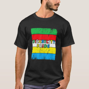 Disability Pride Flag Disabled Month Disability Aw T-Shirt