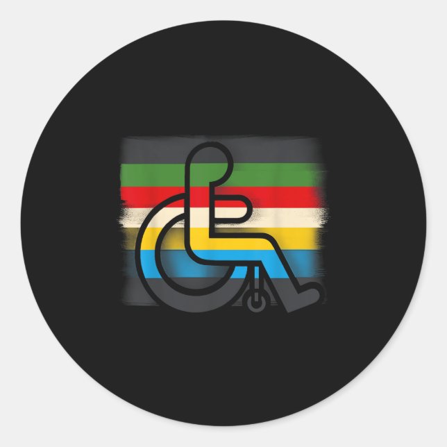 Disability Pride Flag July Disabled Pride Month Aw Classic Round Sticker (Front)