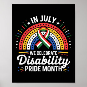 Disability Pride Flag July Disabled Pride Month Aw Poster