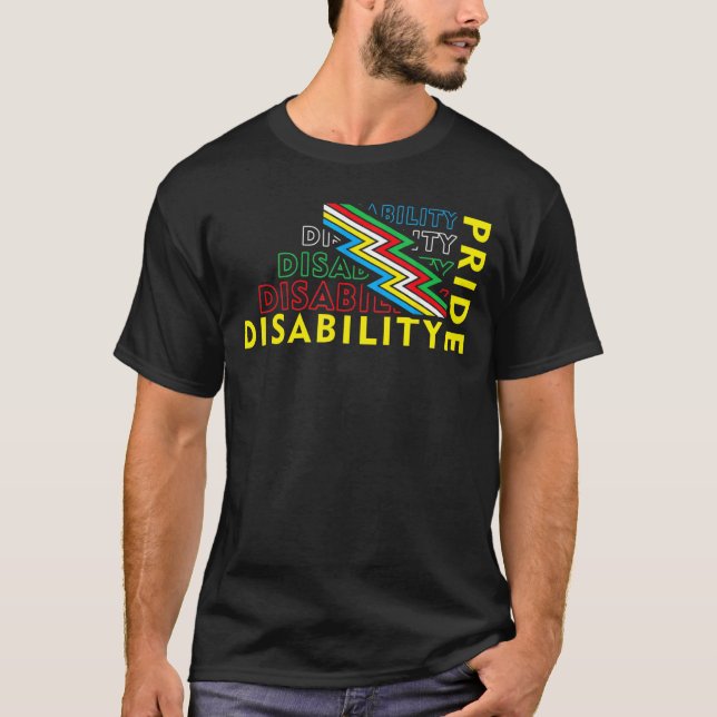 Disability Pride Flag July Supporter Disabled Prid T-Shirt (Front)