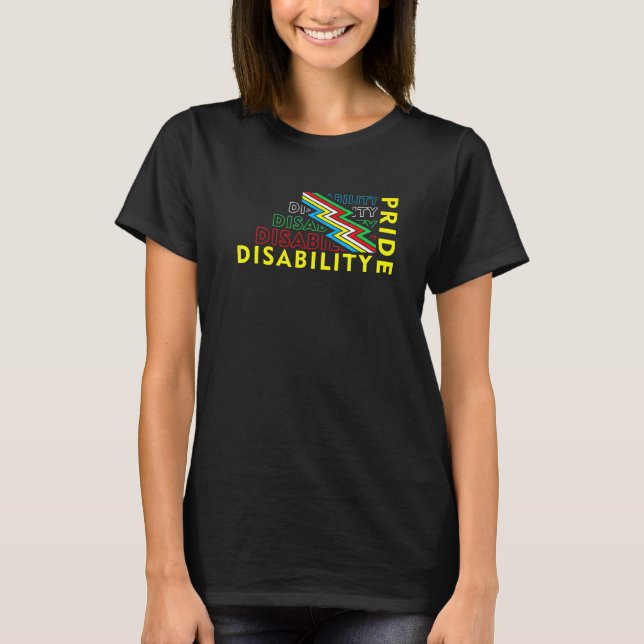 Disability Pride Flag July Supporter Disabled Prid T-Shirt (Front)