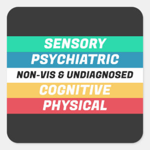 Disability Pride Flag Meanings Square Sticker