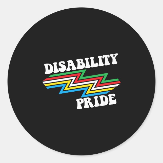 Disability Pride Month Awareness Disability Flag D Classic Round Sticker (Front)