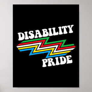 Disability Pride Month Awareness Disability Flag D Poster