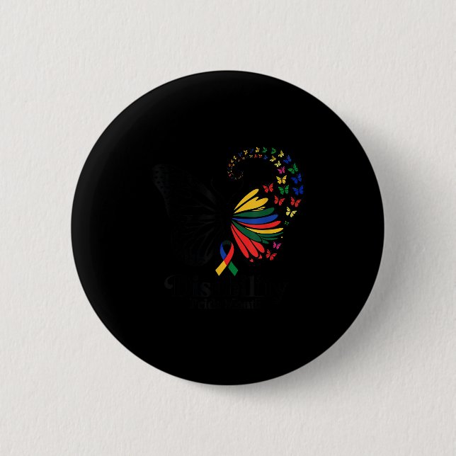 Disability Pride Month Disability Pride Flag _2  6 Cm Round Badge (Front)