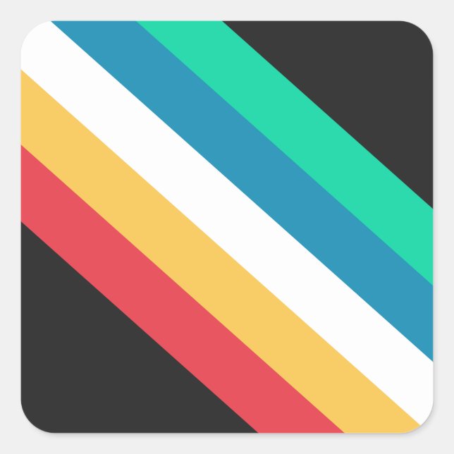 Disability Pride Month Flag Square Sticker (Front)