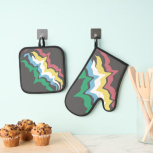 Disability Pride Month Of July Awareness Colors Oven Mitt & Pot Holder Set