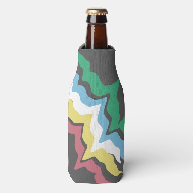 Disability Pride Month Of July Awareness Colours Bottle Cooler (Bottle Front)