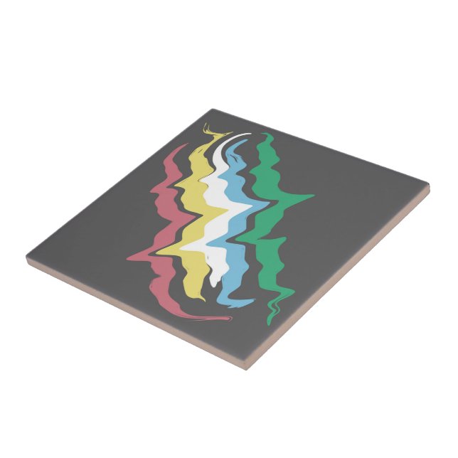 Disability Pride Month Of July Awareness Colours  Ceramic Tile (Side)