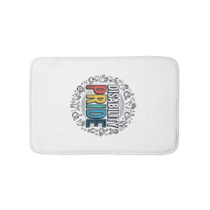 Disability Pride Vintage Inclusive Awareness Shirt Bath Mat