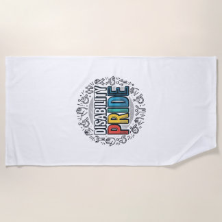 Disability Pride Vintage Inclusive Awareness Shirt Beach Towel