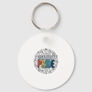 Disability Pride Vintage Inclusive Awareness Shirt Key Ring