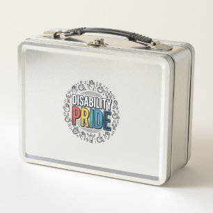 Disability Pride Vintage Inclusive Awareness Shirt Metal Lunch Box